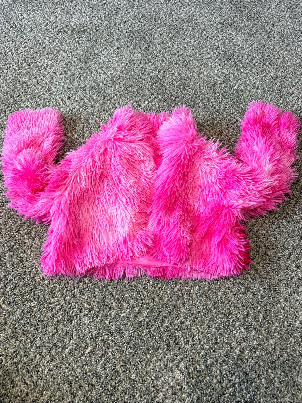 SHEIN Pink Fuzzy Faux Fur Kids Jacket